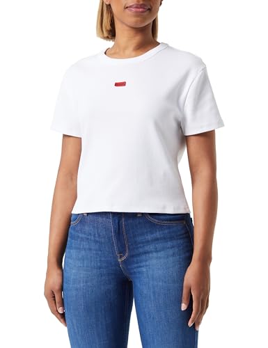 HUGO Damen Deluisa_1 T_Shirt, White100, L EU von HUGO