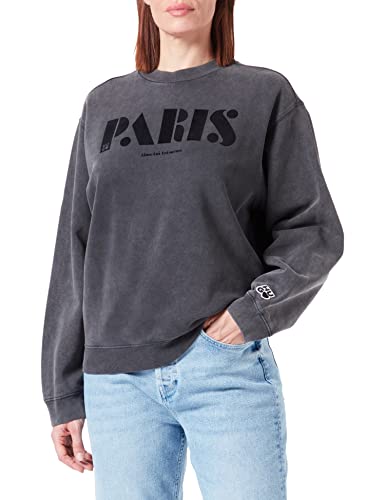 HUGO Damen Demorola 2 Sweatshirt aus Baumwoll-Terry mit Love-Logos Schwarz XL von HUGO