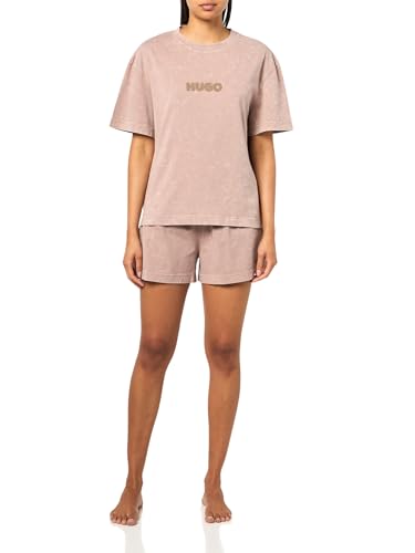 HUGO Damen Diona Short Pajama Set Pyjamaset, Taupe Grau, L (2er Pack) von HUGO