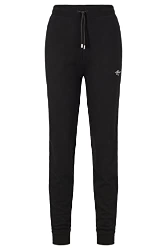 HUGO Damen Easy Jogger Jogginghose aus Baumwoll-Terry mit Beinbündchen und Logo-Stickerei Schwarz M von HUGO