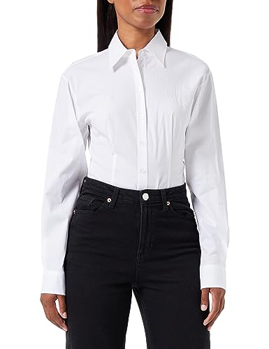 HUGO Damen Emellia Blouse, White100, 36 EU von HUGO