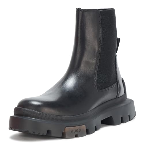 HUGO Damen Fabyan Slip on Bootie Chelsea-Stiefel, Schwarze Jade, 40 EU von HUGO