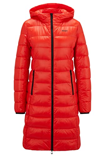 HUGO Damen Famalia-1 Wasserabweisende Regular-Fit Steppjacke aus recyceltem Gewebe Rot L von HUGO