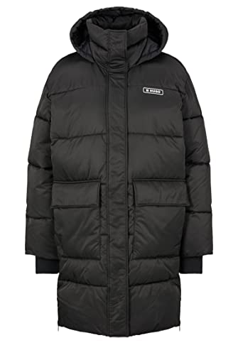 HUGO Damen Fandirella-1 Wasserabweisende Steppjacke mit Logo-Print Schwarz M von HUGO