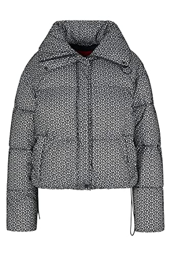 HUGO Damen Fary-1 Wattierte Boxy-Fit Jacke mit Allover-Monogrammen Gemustert L von HUGO