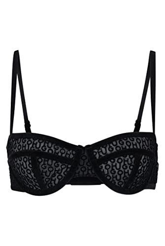 HUGO Damen Flock Underwire Bra, Black1, 70 / C EU von HUGO