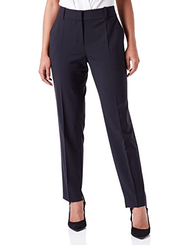 HUGO Damen Hetana Slim-Fit Hose aus Stretch-Gewebe mit Schlitzen am Saum Dunkelblau 32 von HUGO