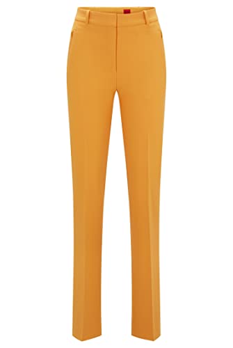 HUGO Damen Hinovi Regular-Fit Hose aus Stretch-Gewebe im Boot-Cut-Stil Orange 36 von HUGO