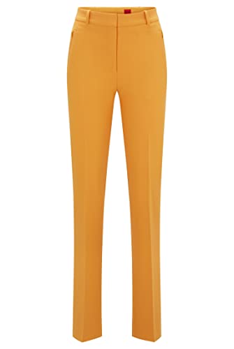 HUGO Damen Hinovi Regular-Fit Hose aus Stretch-Gewebe im Boot-Cut-Stil Orange 40 von HUGO