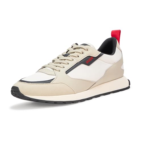 HUGO Damen Icelin Nylon Running Sneakers, Tan Dunes, 38.5 EU von HUGO