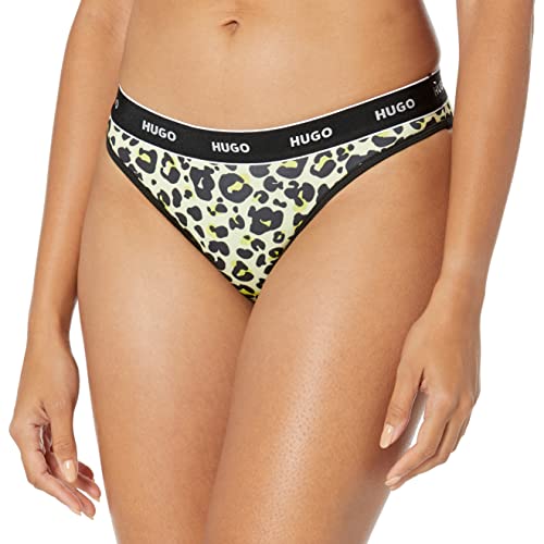 HUGO Damen Iconic Triangle Slim Fit String Bikini Top Badeanzug-separat, Gelb Gepard, Medium von HUGO