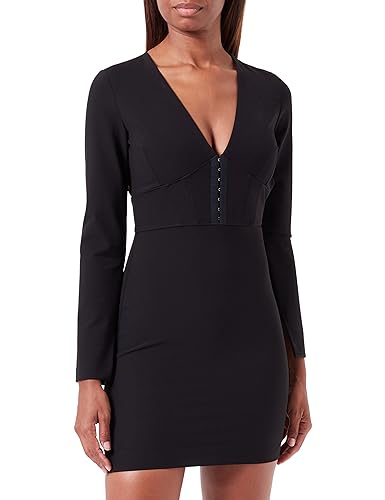 HUGO Damen Kausari Dress, Black1, 36 EU von HUGO