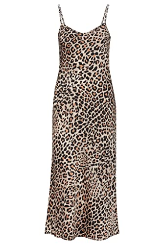 HUGO Damen Kimola-1 Trägerkleid mit Leoparden-Print und Kettenträgern Gemustert 38 von HUGO