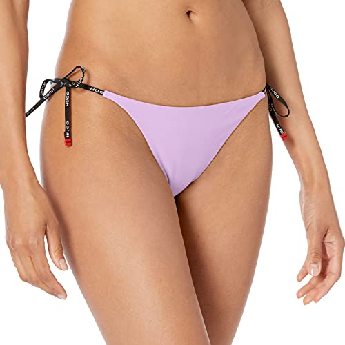 HUGO Damen Kontrast-Logo Slim Fit Bikinihose mit verstellbaren seitlichen Bändern Bikini-Unterteile, Violett (Peony Purple), S von HUGO