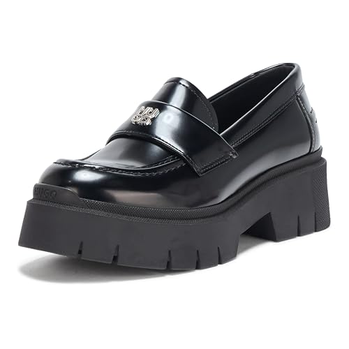 HUGO Damen Kris Chunky Loafer Slipper, Schwarze Jade, 39 EU HUGO Damen Kris Chunky Loafer Slipper, Schwarze Jade, 39 EU von HUGO