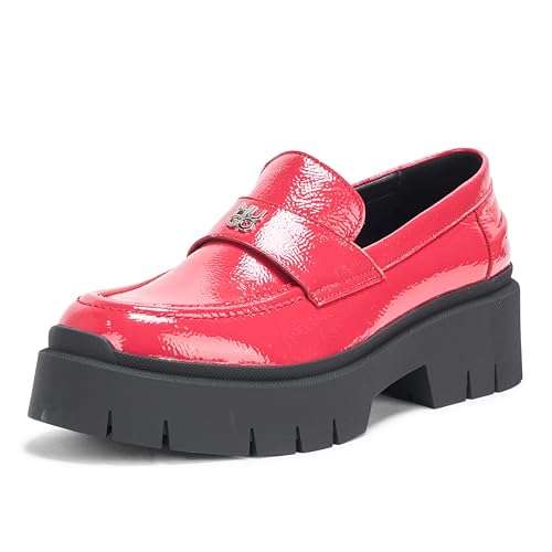 HUGO Damen Kris Chunky Platform Leather Loafer Slipper, Candy rot, 37.5 EU von HUGO