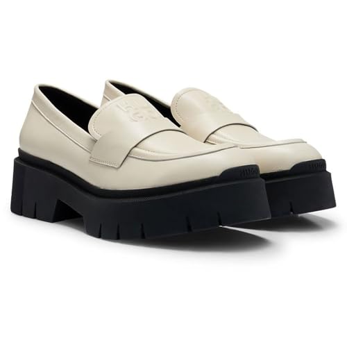 HUGO Damen Kris_Loafer_lt Loafer_Flats, Open White, 38 EU von HUGO