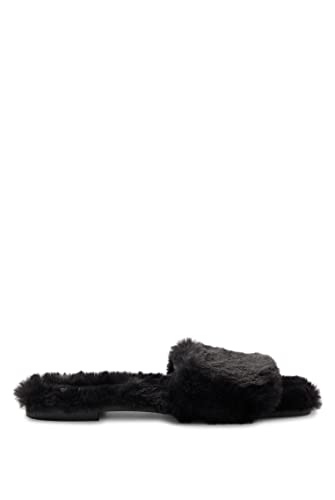 HUGO Damen Lola Slipper-Fur Hausschuh Black1 37 von HUGO