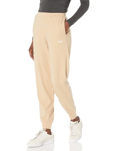 HUGO Damen Loungehose mit Hit Logo und Bündchen Sweatpants, Safari Sand, Small von HUGO