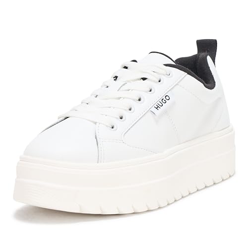 HUGO Damen Lyssa Platform Low Profile Sneaker, Helles Weiß, 37 EU von HUGO