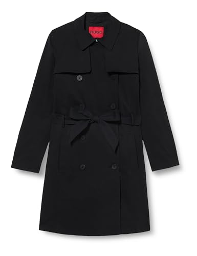 HUGO Damen Makaras-2 Trenchcoat, Black1, 42 EU von HUGO