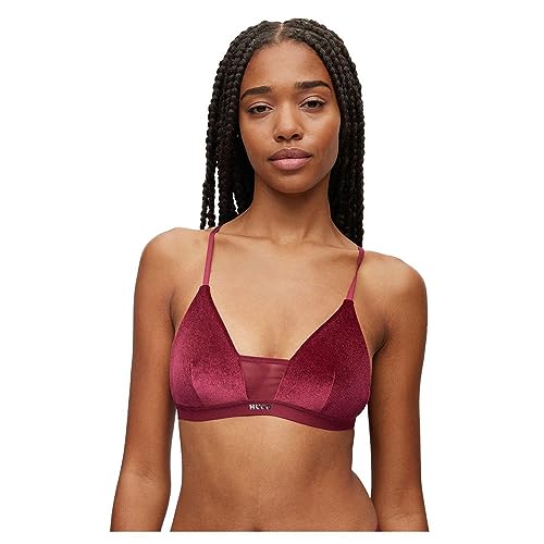HUGO Damen Pad. Velvet Triangle, Dark Red605, L EU von HUGO