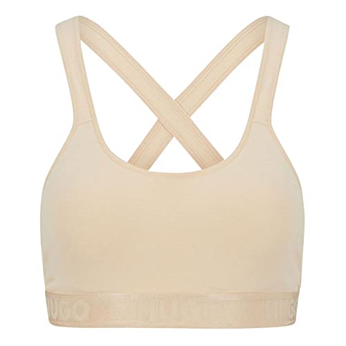 HUGO Damen Padded Sporty Logo Bralette, Light Beige270, S EU von HUGO