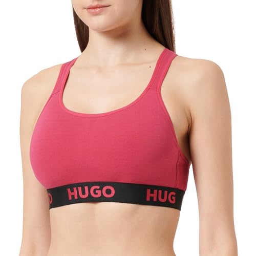HUGO Damen Padded Sporty Logo Bralette, Medium Pink663, L EU von HUGO