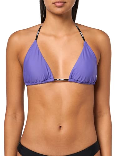 HUGO Damen Pure Triangle String Top Bikini, Lila Basilikum, S von HUGO