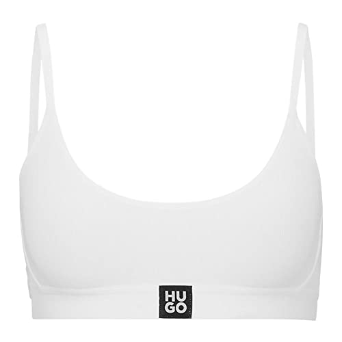 HUGO Damen Rib Bralette, White100, M von HUGO