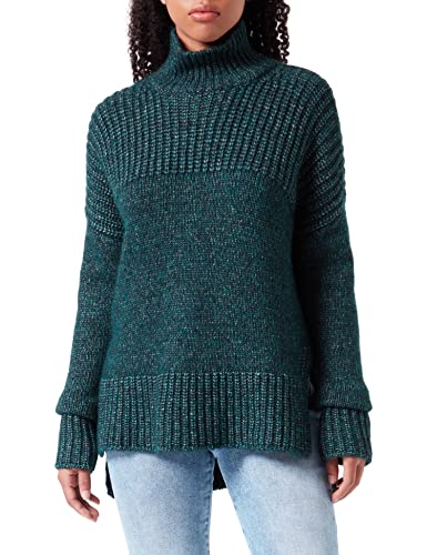 HUGO Damen Safinamy Oversized Pullover mit verschiedenen Strukturen und Trichterkragen Hellgrün XL von HUGO