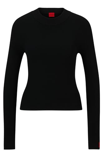 HUGO Damen Sanduz Knitted_Sweater, Black1, Small EU von HUGO