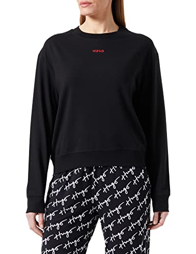 HUGO Damen Shuffle_Sweatshirt LOUNGEW_Sweatshirt, Black1, L EU von HUGO