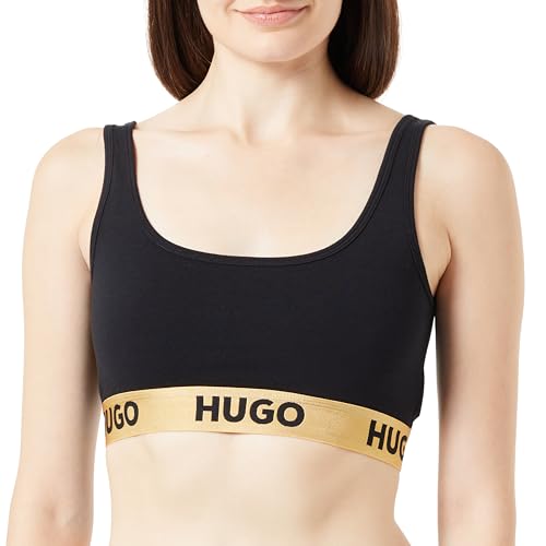 HUGO Damen Sporty Logo Bralette, Black3, XS EU von HUGO