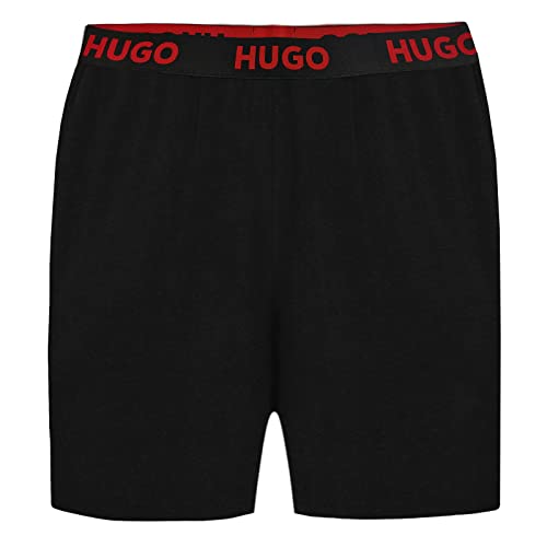 HUGO Damen Sporty Logo_Shorts Loungewear Short, Black1, L EU HUGO Damen Sporty Logo_Shorts Loungewear Short, Black1, L EU von HUGO