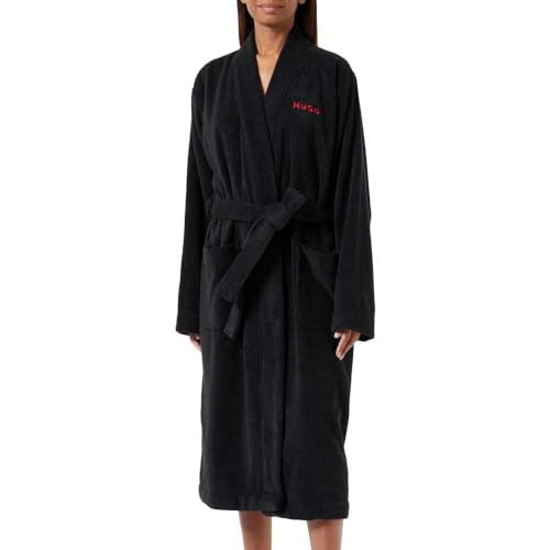 HUGO Damen Terry_gown DRESSING GOWN, Black1, S EU von HUGO