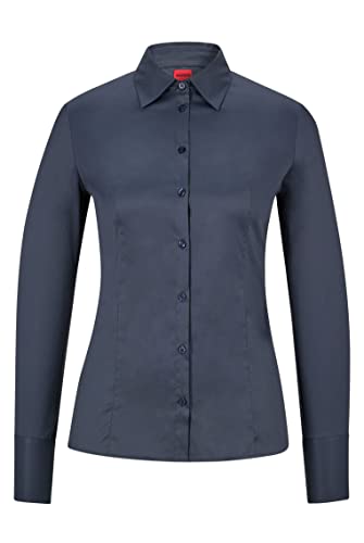 HUGO Damen The Fitted Shirt Blouse, Open Blue464, 38 EU von HUGO