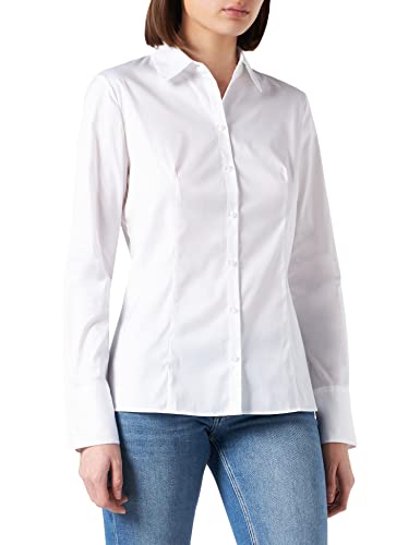 HUGO Damen The Fitted Shirt Bluse, Weiß (White100), 44 EU von HUGO