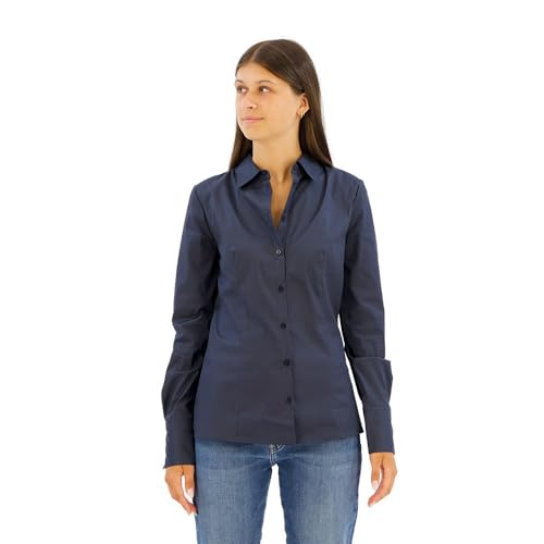 HUGO Damen The Fitted Shirt Blouse, Open Blue464, 34 EU von HUGO