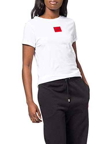 HUGO Damen The Slimtee_redlabel T Shirt, White100, XL EU von HUGO