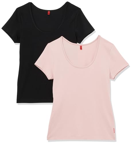HUGO Damen Twin RN 2er Pack T-Shirt 50480161, Black6,XL von HUGO