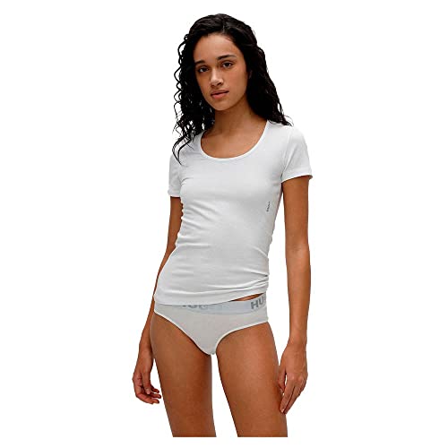 HUGO Damen Twin RN T-Shirt, White100, S (2er Pack) von HUGO