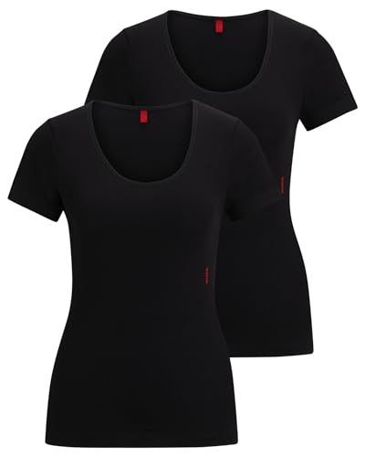 HUGO Damen Twin Rn T-Shirt, Black1, L EU von HUGO