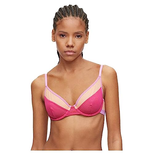 HUGO Damen Underwi. C.sheer Underwire bra, Bright Pink670, 76 EU von HUGO