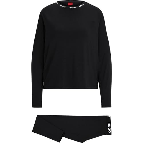 HUGO Damen Unite_Long Pyjama Set, Black1, XS EU von HUGO