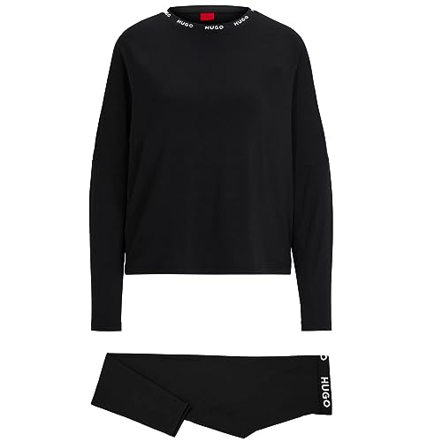 HUGO Damen Unite_Long Pyjama Set, Black1, XS EU von HUGO