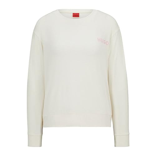 HUGO Damen Unite_ls-Shirt Pyjama Longsleeve, Open White110, L EU von HUGO