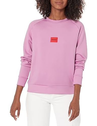 HUGO Damen Woven Logo Jersey Sweatshirt, Lavendel Haze, M HUGO Damen Woven Logo Jersey Sweatshirt, Lavendel Haze, M von HUGO