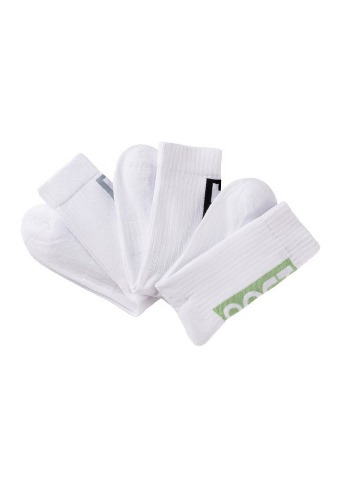 HUGO Freizeitsocken 3P QS BACK LABEL CC (Packung, 3-Paar, 3er Pack) mit kontrastfarbenen Logoschriftzug von HUGO