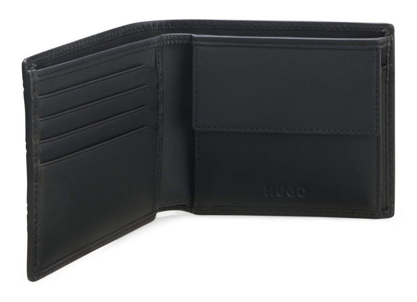 HUGO Geldbörse Hi M 4 Cc Coin Wallet, aus echtem Rindsleder von HUGO